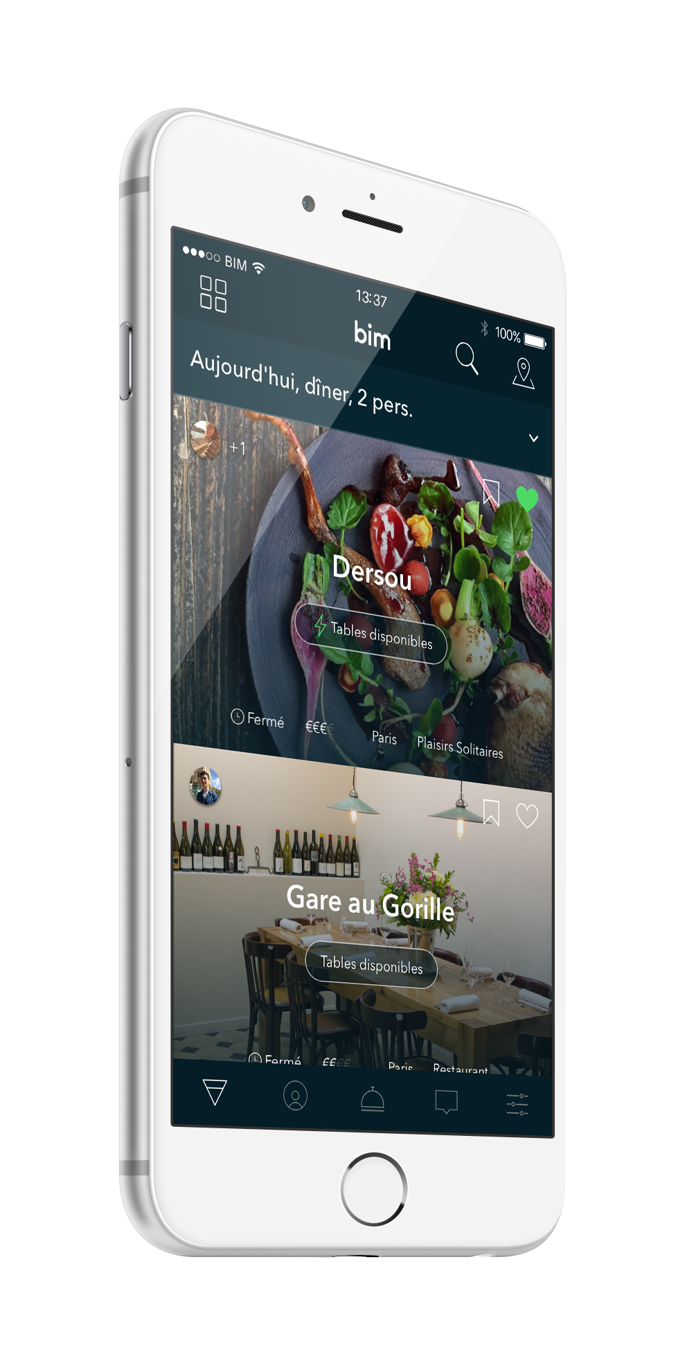 Réserver un restaurant sur iPhone